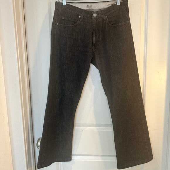 Armani Collezioni Black Label Designer Straight Leg Black Jeans size 34